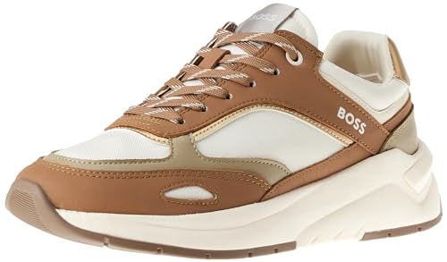 BOSS Damen Skylar_Runn_mxmt_N Sneaker, Medium Beige, 37 EU von BOSS