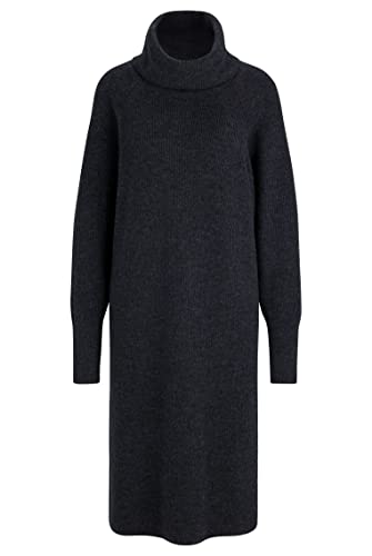 BOSS Damen C Folibia Relaxed-Fit Pulloverkleid mit Oversize-Kragen Hellgrau L von BOSS