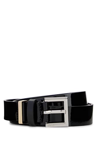 BOSS Damen Taylor Belt 2,5cm-P Gürtel aus italienischem Lackleder mit Dornschließe Schwarz 95 von BOSS