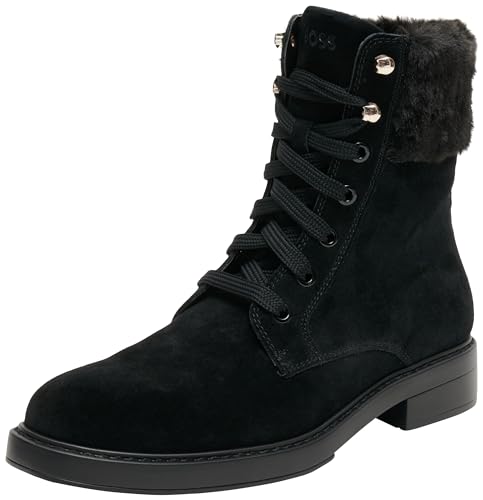 BOSS Damen Vanity_LUBootie_SDF Lace_Up, Black, 38 EU von BOSS