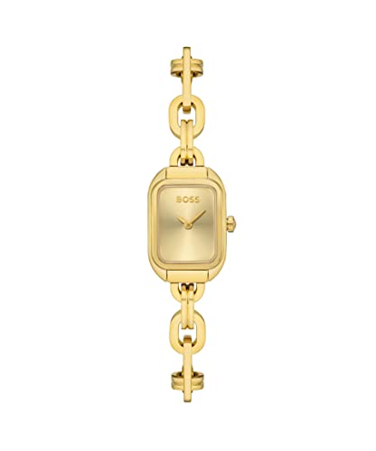 BOSS Analog Quarzuhr für Damen mit Gelbgoldfarbenes Edelstahlarmband - 1502655 von BOSS