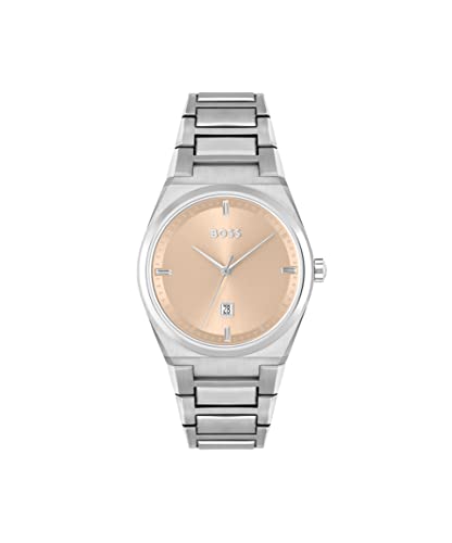 BOSS Analog Quarzuhr für Damen mit Silbernes Edelstahlarmband - 1502670 von BOSS