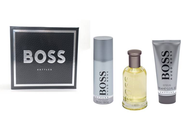 BOSS Eau de Toilette Hugo Boss Boss Bottled Herren Set Eau de Toilette Spray 100 ml, 3-tlg. von BOSS