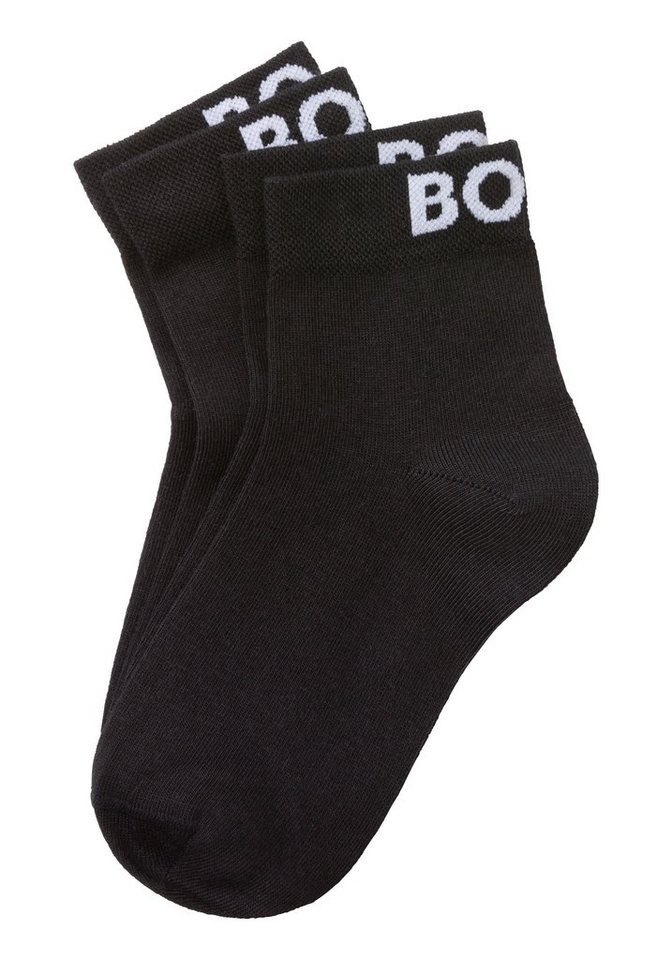 BOSS Freizeitsocken 2P SH Logo CC W (Packung, 2-Paar, 2er) mit eingestricktem BOSS Logoschriftzug von BOSS