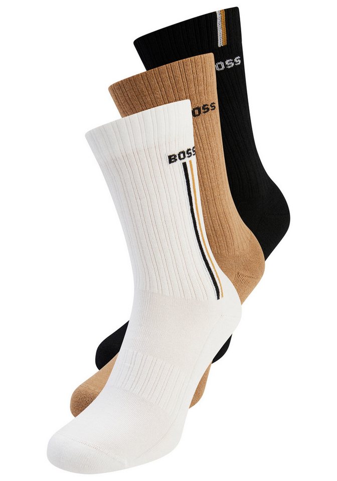 BOSS Freizeitsocken 3PQS VerticalLine VB kontrastfarbene Details BOSS Freizeitsocken 3PQS VerticalLine VB kontrastfarbene Details von BOSS
