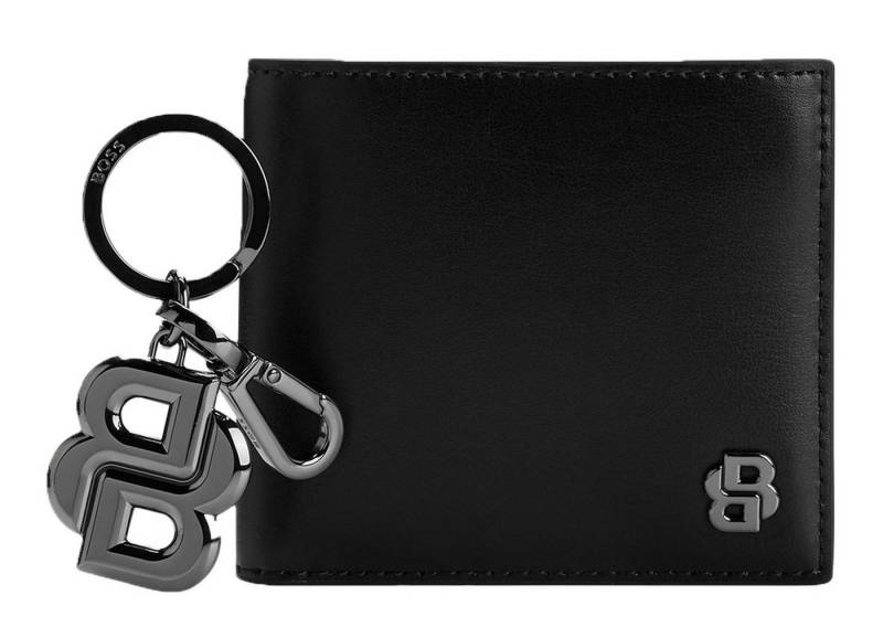 BOSS Geldbörse Gift Set 4 CC Wallet / Keyring (Set, 2-tlg), aus echtem Rindsleder mit RFID-Blocker Schutz von BOSS