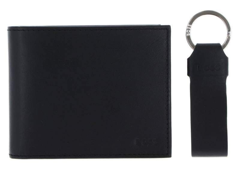 BOSS Geldbörse Gift Set Trifold Wallet / Keyring (Set, 2-tlg), aus echtem Rindsleder von BOSS