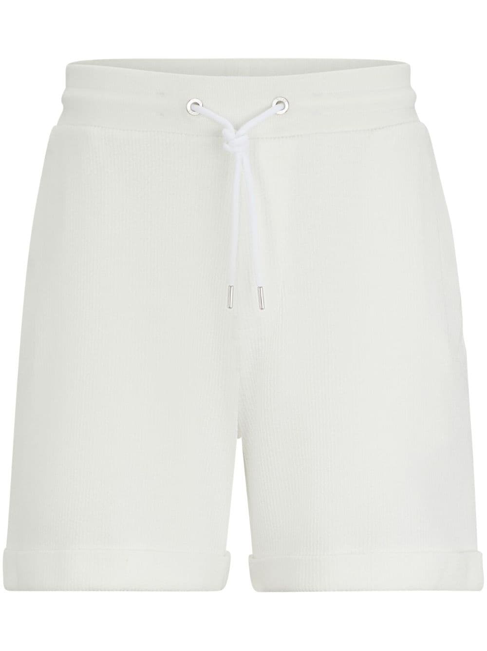 BOSS Gerippte Shorts - Weiß von BOSS