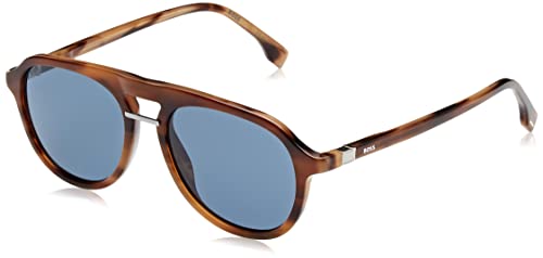 BOSS HUGO 1435/S Brille, Brown Horn Ruthenium, 54 für Herren, Brown Horn Ruthenium von HUGO BOSS