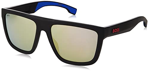 BOSS HUGO 1451/S Brille, Matte Black Blue, 59 für Herren, Matte Black Blue von HUGO BOSS