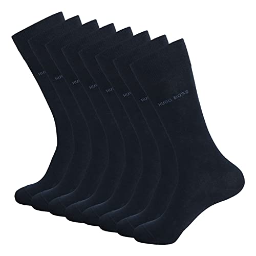 BOSS HUGO Herren Business Socken Strümpfe RS Uni CC 4 Paar, Farbe:Blau, Größe:39-42, Artikel:-401 dark blue von BOSS