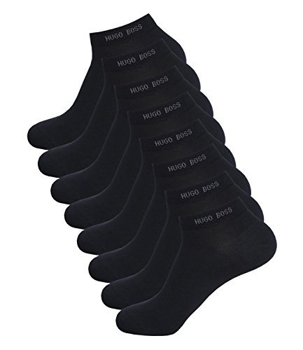 HUGO BOSS Herren Sneaker Socken Füßlinge Business Socks 50272217 8 Paar, Farbe:Schwarz;Sockengröße:43-46;Artikel:-001 black von HUGO BOSS