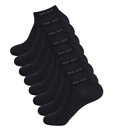 HUGO BOSS Herren Sneaker Socken Füßlinge Business Socks 50388443 8 Paar, Farbe:Schwarz, Größe:43-46, Artikel:-001 black von HUGO BOSS