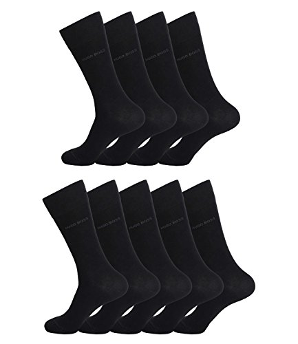 BOSS HUGO Herren Socken Strümpfe Business Allround RS SP 50388453 9 Paar, Farbe:Schwarz, Größe:39-42, Artikel:-001 black_A von HUGO BOSS