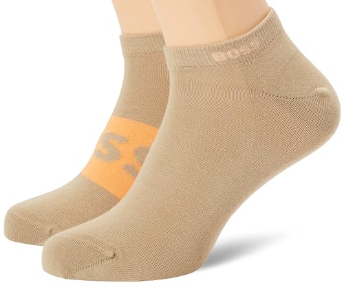 BOSS Herren 2P AS Logo Col CC Ankle_Socks, Dark Beige255, 39-42 von BOSS