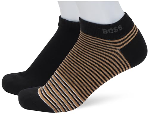 BOSS Herren 2P AS STR Bamboo VI Ankle_Socks, Black1, 40-46 von BOSS