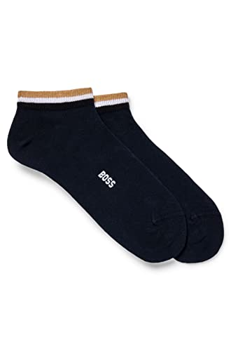 BOSS Herren 2P AS Uni stripe CC Zweier-Pack knöchellange Socken mit Signature-Streifen Dunkelblau 39-42 von BOSS