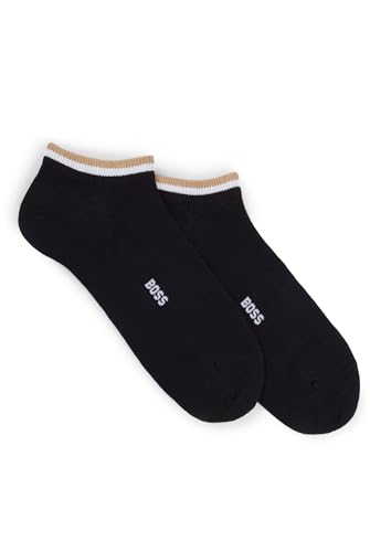 BOSS Herren 2P AS Uni stripe CC Zweier-Pack knöchellange Socken mit Signature-Streifen Schwarz 43-46 von BOSS