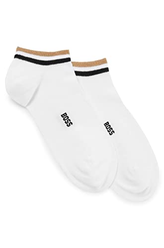 BOSS Herren 2P AS Uni stripe CC Zweier-Pack knöchellange Socken mit Signature-Streifen Weiß 43-46 von BOSS