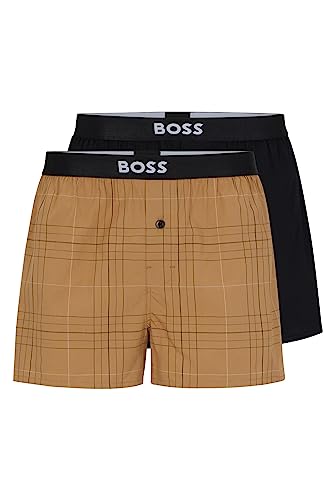 BOSS 2er Pack Herren Unterwäsche Unterhose Pyjamashorts Boxer Shorts EW, Farbe:Mehrfarbig, Größe:S, Artikel:-263 medium beige von BOSS