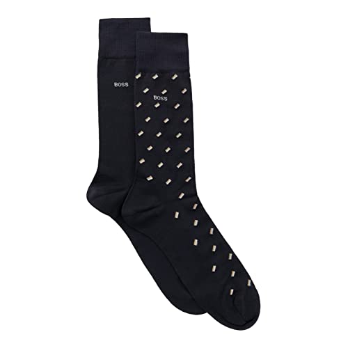 BOSS Herren 2P RS Minipattern MC Herrensocken, Dark Blue401, 39-42 von BOSS