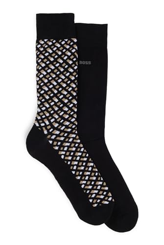 BOSS Herren 2p Rs Monogram Cc REGULAR_SOCKS, Black1, 39-42 von BOSS