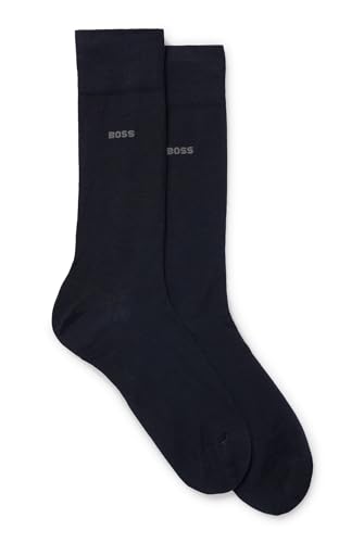 BOSS Herren 2P RS Tom MC Zweier-Pack mittelhohe Socken aus Stretch-Baumwolle Dunkelblau 39-42 von BOSS