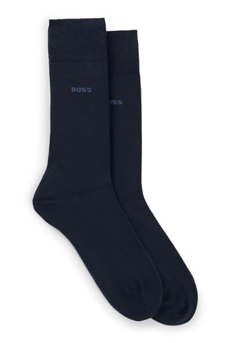 BOSS Herren 2P RS Uni CC Mittelhohe Socken aus Baumwoll-Mix im Zweier-Pack Dunkelblau 39-42 von BOSS