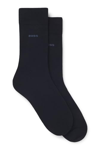 BOSS Herren 2P RS Uni CC Zweier-Pack mittelhohe Socken aus Baumwoll-Mix Dunkelblau 43-46 von BOSS