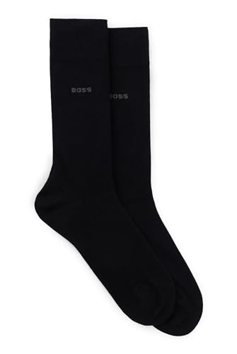 BOSS Herren 2P RS Uni CC Mittelhohe Socken aus Baumwoll-Mix im Zweier-Pack Schwarz 39-42 von BOSS
