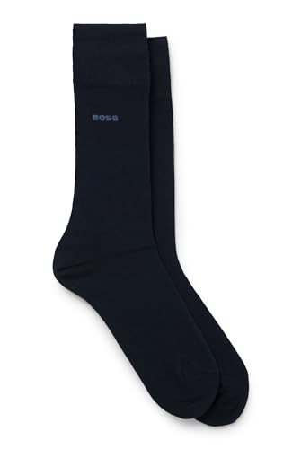 BOSS Herren 2P RS VI Bamboo Mittelhohe Socken aus Stretch-Gewebe im Zweier-Pack Dunkelblau 43-46 von BOSS