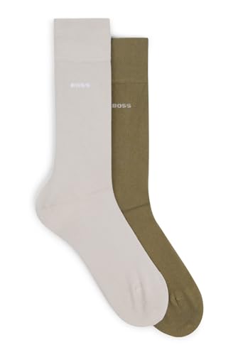 BOSS Herren 2P RS VI Bamboo Mittelhohe Socken aus softer Bambus-Viskosefaser im Zweier-Pack Hellgrün 39-42 von BOSS