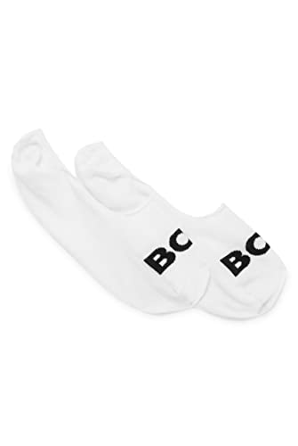 BOSS Herren 2P SL Uni Logo CC Füßlinge aus elastischem Baumwoll-Mix im Zweier-Pack Weiß 41-42 von BOSS