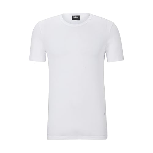 BOSS Herren 2er-Pack Stretch-Unterhemden mit Rundhalsausschnitt Retroshorts, Weiss/opulenter Garten, Klein von BOSS