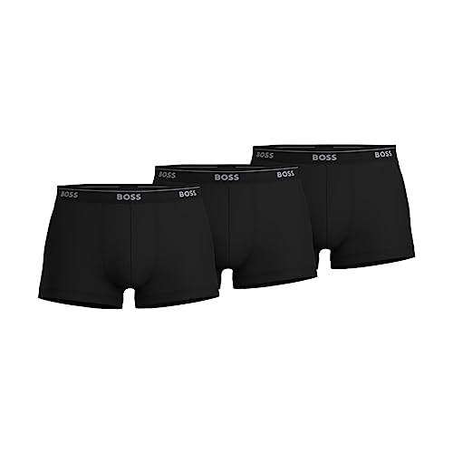 BOSS Herren 3er-Pack Shorts aus Stretch-Baumwolle, Normale Passform Badehose, Schwarz, X-Large von BOSS