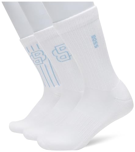 BOSS Herren 3P QS Pinstripe CC Short_Socks, White100, 40-46 von BOSS