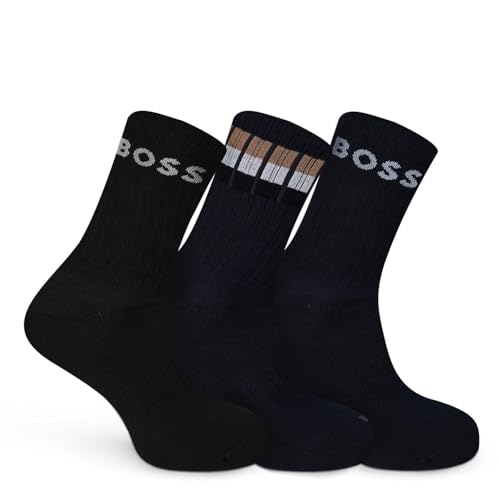 BOSS Herren 3P QS Rib Stripe CC, Dark Blue401, 40-46 EU von BOSS