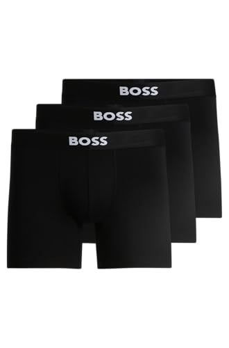 BOSS Herren 3er-Pack Boxershorts mit Logo Icon Retroshorts, schwarz-Carbon, Large von BOSS