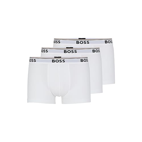 BOSS Herren 3er-Pack Shorts aus Stretch-Baumwolle mit normaler Passform Badehose, Weiss/opulenter Garten, X-Large von BOSS