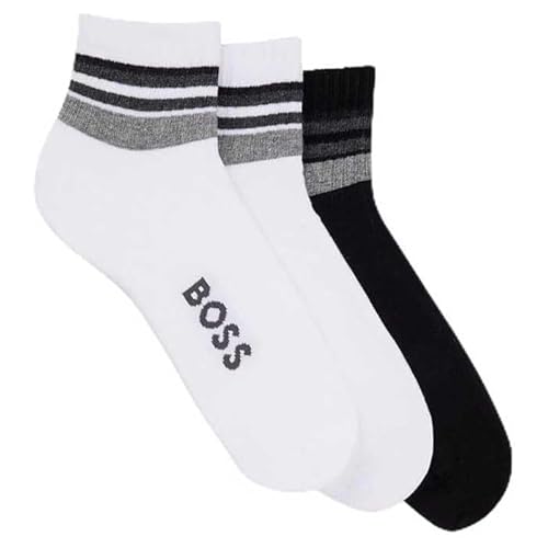 BOSS Herren 3p Rib Stripe Cc Short Socks, Open Miscellaneous961, 40-46 EU von BOSS
