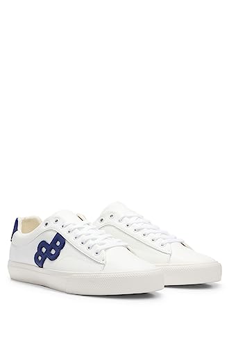 BOSS Herren Aiden Tenn Lowtop Sneakers mit Monogramm-Detail Weiß 39 Größe 39 von BOSS