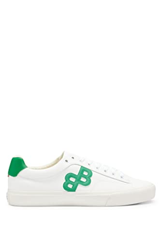 BOSS Herren Aiden Tenn Lowtop Sneakers mit Monogramm-Detail Weiß 40 Größe 40 von BOSS