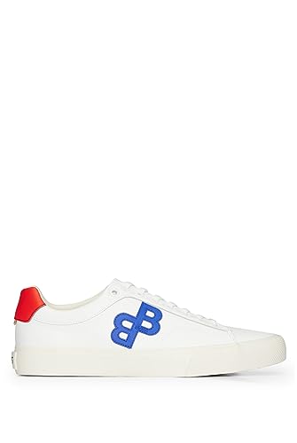 BOSS Herren Aiden Tenn Lowtop Sneakers mit Monogramm-Detail Weiß 46 Größe 46 von BOSS