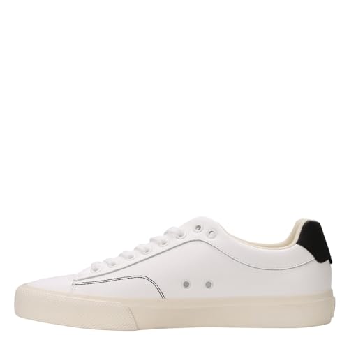 BOSS Herren Aiden Tenn Sneakers mit Cupsohle und kontrastfarbenem Band Weiß 40 Größe 40 von BOSS