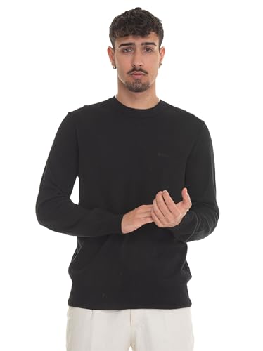 BOSS Herren Asac C Regular-Fit Sweatshirt aus Baumwoll-Jersey mit Logo-Stickerei Schwarz XL von BOSS