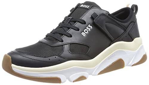 BOSS Herren Asher_Runn_ltly Running, Black1, 43 EU von BOSS