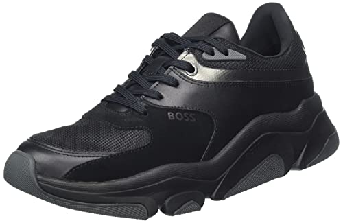 BOSS Herren Asher_Runn_mx Sneaker, Black2, 44 EU von BOSS