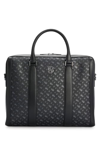 BOSS Herren B ICON Aktentasche mit Monogramm-Muster und Double-B-Detail Dunkelgrau Stck von BOSS