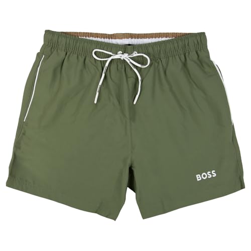 BOSS Herren Badeshorts Badehose Dogfish, Farbe:Khaki, Artikel:-250 beige/Khaki, Größe:L von BOSS
