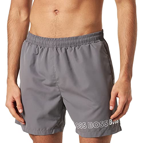 BOSS Herren Badeshorts Beachwear Badehose Dolphin Quick-Dry, Farbe:Grau, Artikel:-029 Dark Grey, Größe:XL von BOSS